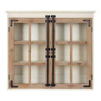 30" x 6.5" x 28" Hutchins Decorative Farmhouse Wood Wall Cabinet White/Brown - Kate & Laurel All Things Decor: No Assembly