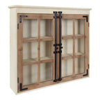 Mobiletto da parete decorativo da fattoria Hutchins, 76,2 x 16,5 x 71,1 cm, bianco/marrone, nessun assemblaggio richiesto