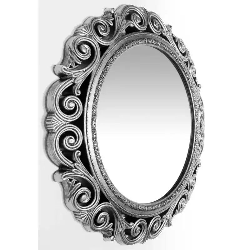 Specchio da parete rotondo da 22" Argento antico - Infinity Instruments: Stile romanico, nessun assemblaggio richiesto