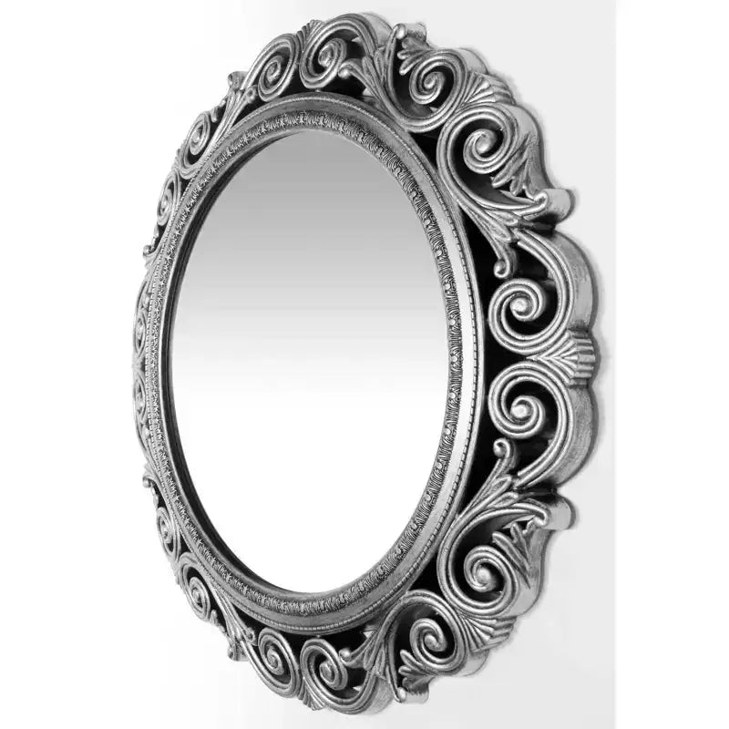 Specchio da parete rotondo da 22" Argento antico - Infinity Instruments: Stile romanico, nessun assemblaggio richiesto