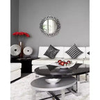 Specchio da parete rotondo da 22" Argento antico - Infinity Instruments: Stile romanico, nessun assemblaggio richiesto