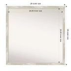 Specchio da parete per bagno sottile crepato non smussato 28" x 28" Argento metallizzato