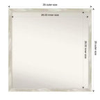Specchio da parete per bagno sottile crepato non smussato 28" x 28" Argento metallizzato