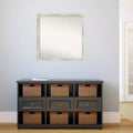 Specchio da parete per bagno sottile crepato non smussato 28" x 28" Argento metallizzato