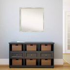 Specchio da parete per bagno sottile crepato non smussato 28" x 28" Argento metallizzato