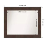 Specchio da parete per bagno Wildwood Brown non smussato, 33" x 27", rettangolare, da parete