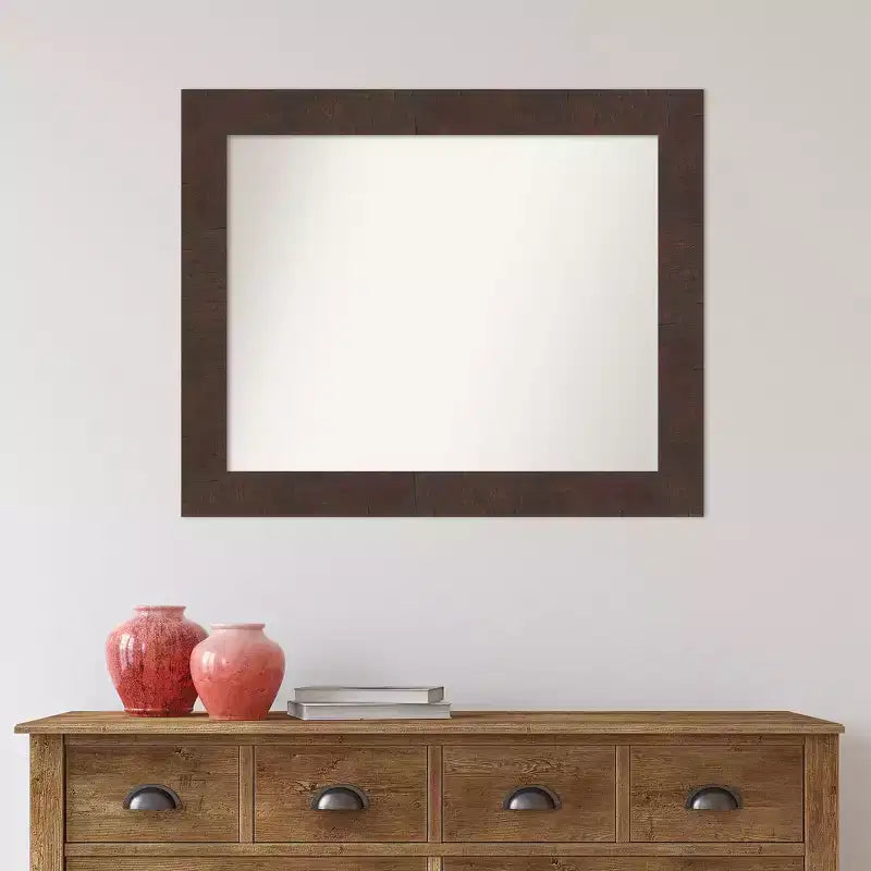 Specchio da parete per bagno Wildwood Brown non smussato, 33" x 27", rettangolare, da parete