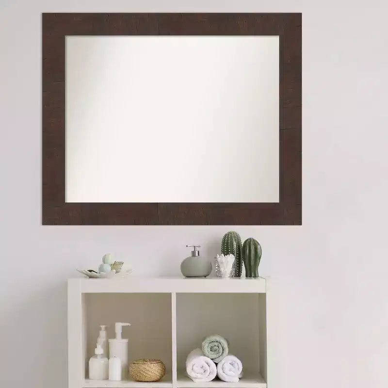 Specchio da parete per bagno Wildwood Brown non smussato, 33" x 27", rettangolare, da parete