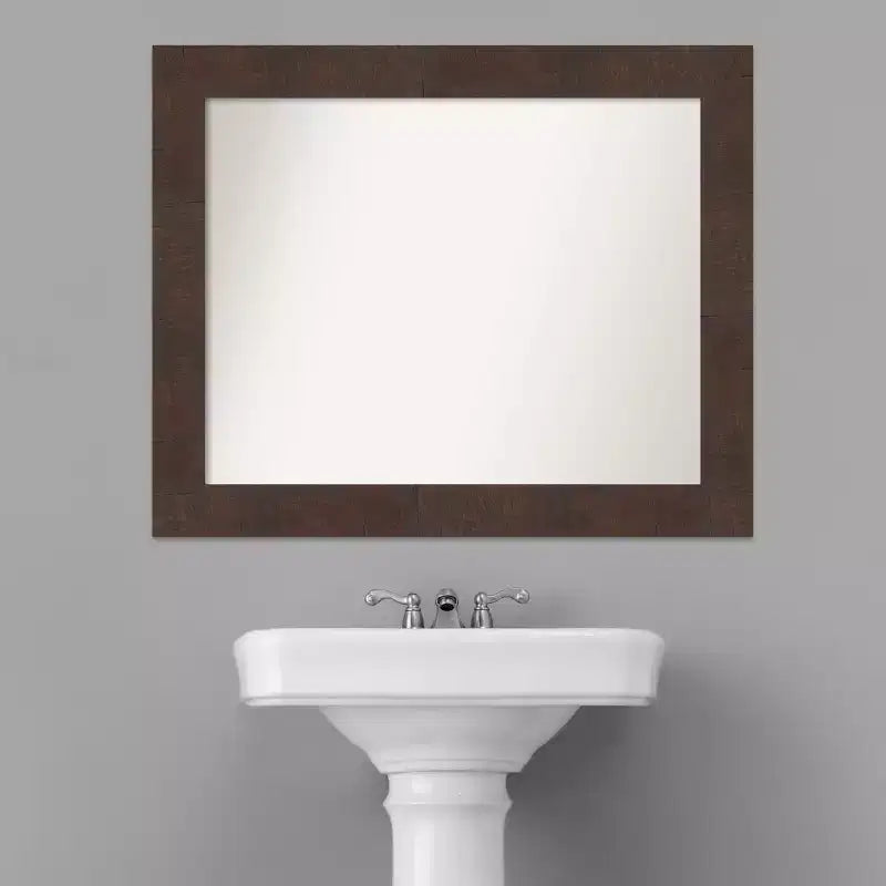 Specchio da parete per bagno Wildwood Brown non smussato, 33" x 27", rettangolare, da parete