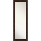 18" x 52" William Narrow Framed Full Length on the Door Mirror Bronze - Amanti Art: Polystyrene Frame, No Assembly Required