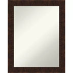 22" x 28" Non-Beveled William Mottled Bronze Narrow Wall Mirror - Amanti Art