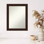 Specchio da parete stretto 22" x 28" William color bronzo marmorizzato senza smusso