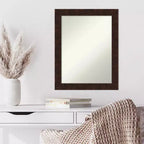 Specchio da parete stretto 22" x 28" William color bronzo marmorizzato senza smusso