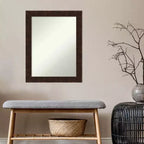 Specchio da parete stretto 22" x 28" William color bronzo marmorizzato senza smusso