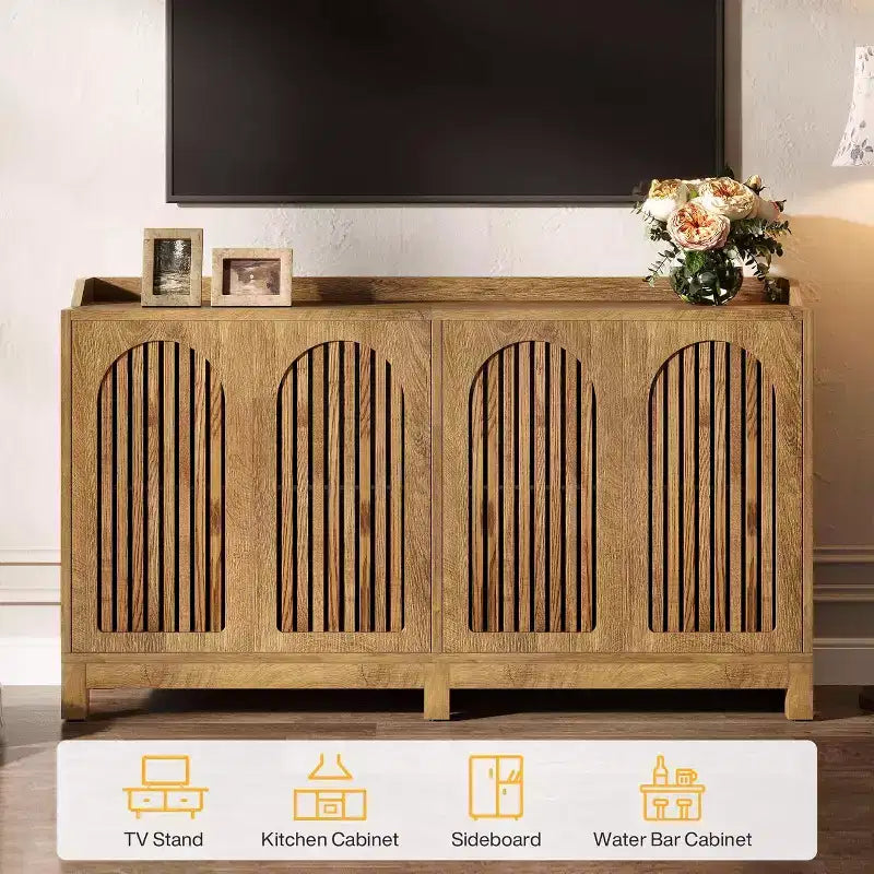 Mobile credenza da cucina, credenza a buffet in stile rustico 57