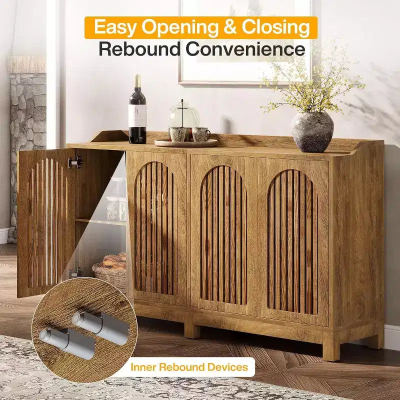 Mobile credenza da cucina, credenza a buffet in stile rustico 57