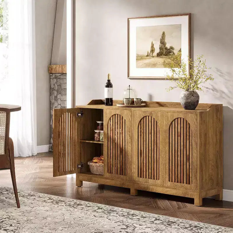 Mobile credenza da cucina, credenza a buffet in stile rustico 57