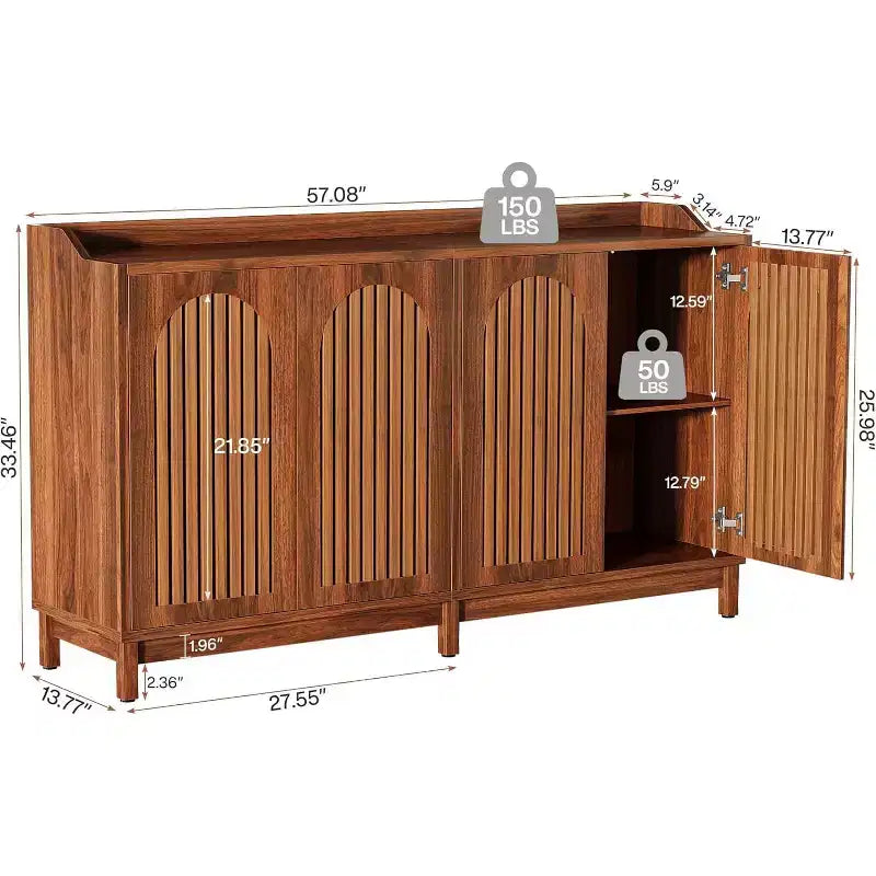 Mobile credenza da cucina, credenza a buffet in stile rustico 57