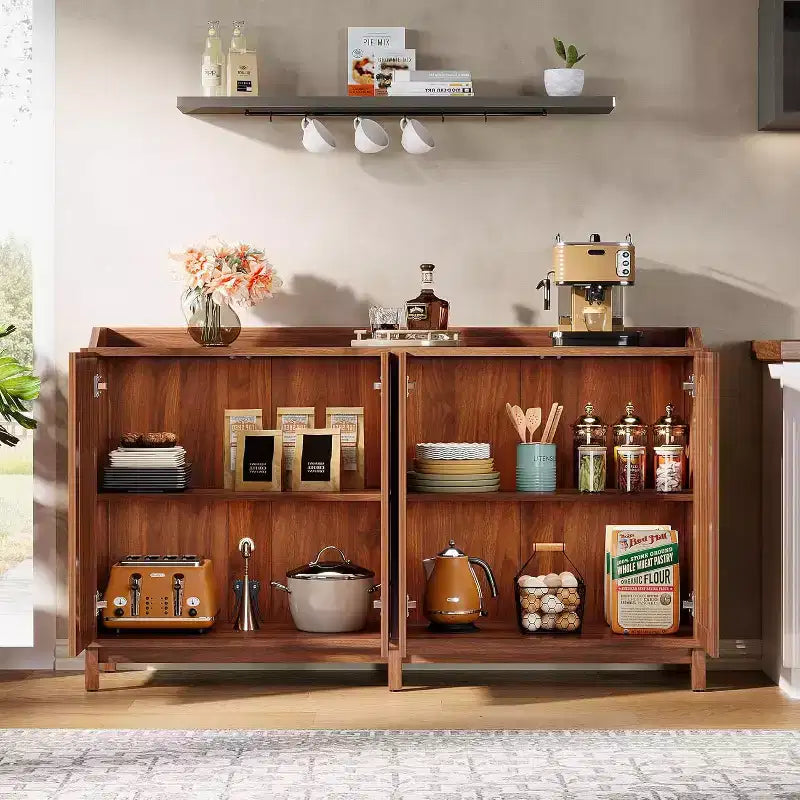 Mobile credenza da cucina, credenza a buffet in stile rustico 57