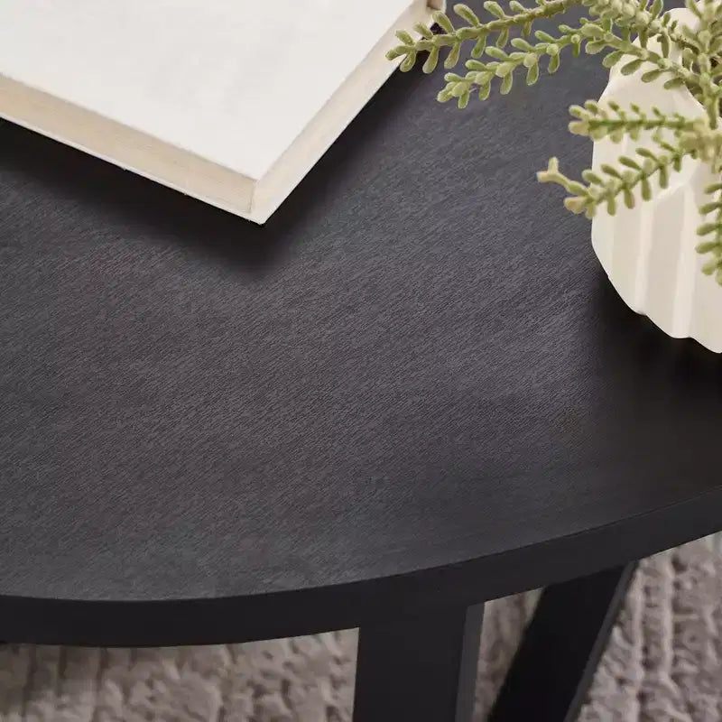 Tavolino da caffè ovale in legno Harmony moderno 3 pezzi