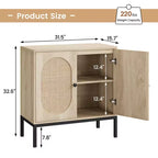Credenza in rattan, Armadietto buffet, Mobile consolle in legno con ripiano portaoggetti, Credenza per corridoio, ingresso, soggiorno