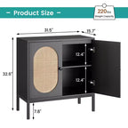 Credenza in rattan, Armadietto buffet, Mobile consolle in legno con ripiano portaoggetti, Credenza per corridoio, ingresso, soggiorno