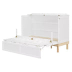 Letto a scomparsa Queen Size Merax con maniglie e gambe in legno massello di pino, elegante