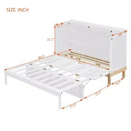 Letto a scomparsa Queen Size Merax con maniglie e gambe in legno massello di pino, elegante