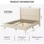 Struttura letto imbottita beige matrimoniale