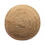 Pouf Cilindrico A Righe In Misto Juta Naturale E Grigia 18