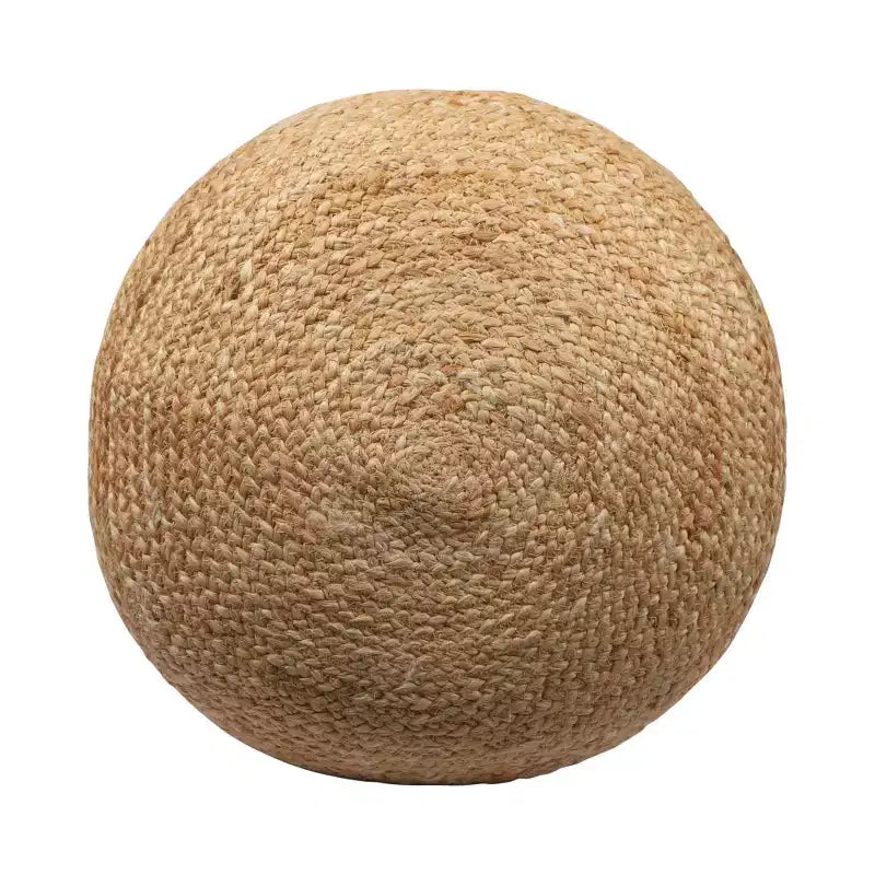 Pouf Cilindrico A Righe In Misto Juta Naturale E Grigia 18