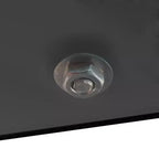 Tavolino Moderno in Vetro con Doppio Ripiano Contenitore e Gambe in Tubo Metallico per Soggiorno o Ufficio