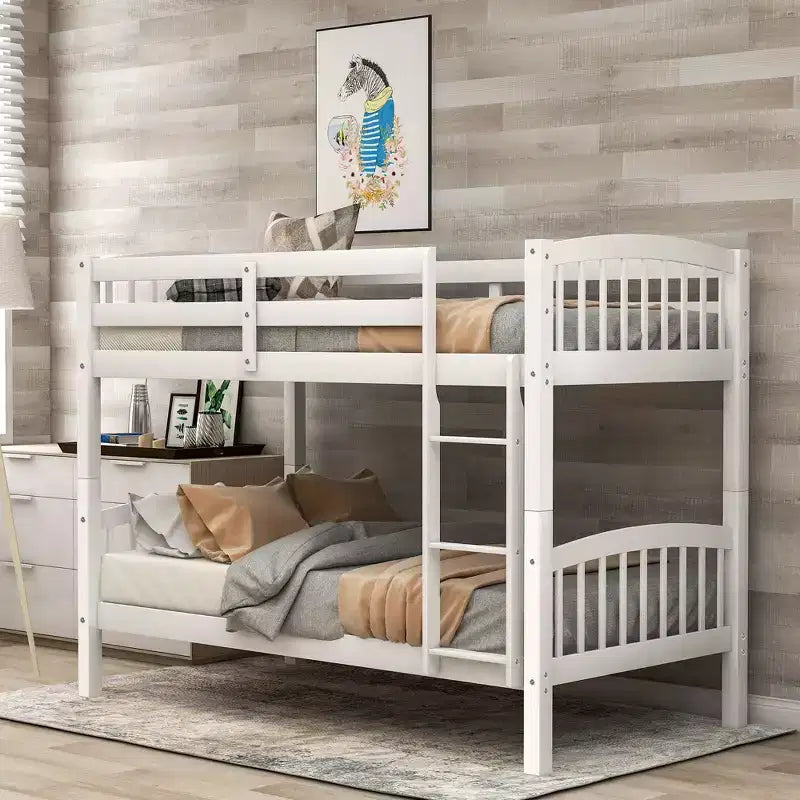 Letto a Castello Gemello con Scaletta, Bianco