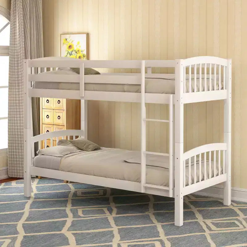 Letto a Castello Gemello con Scaletta, Bianco