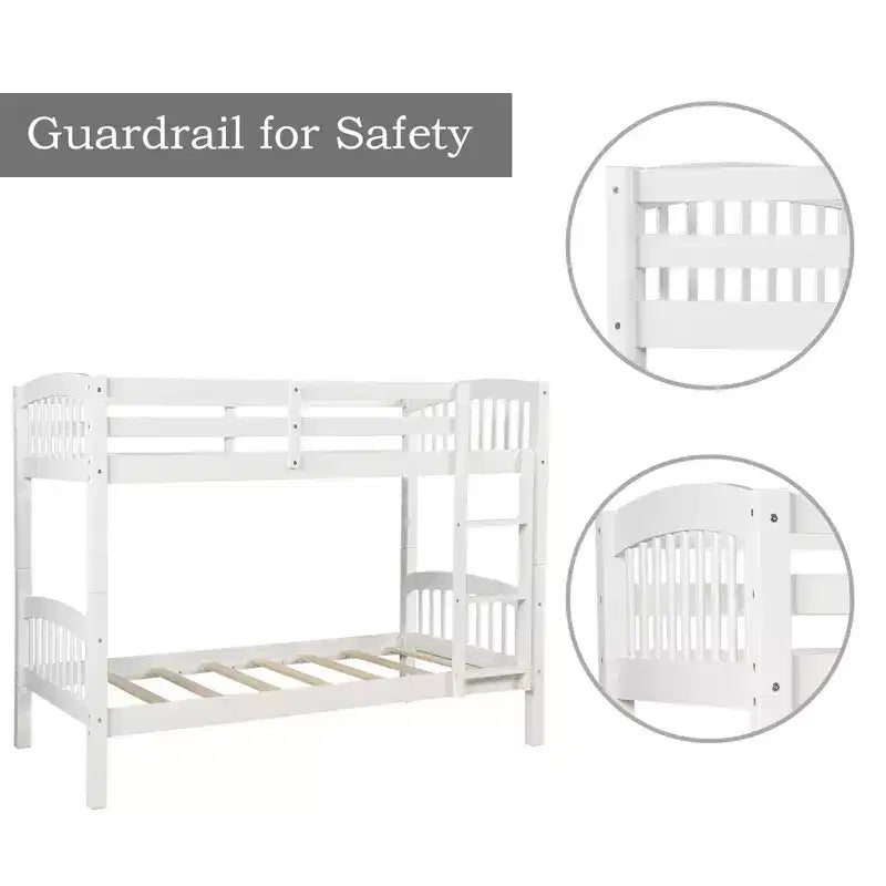 Letto a Castello Gemello con Scaletta, Bianco