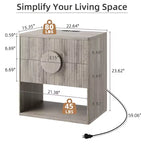 Comodino in Legno Truciolare con Motivo a Onde, Costruzione Durevole, Design Moderno, Salvaspazio, Facile Montaggio