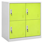 vidaXL Locker Cabinet Set of 2 Light Grey and Green Steel Medium - Light Gray and Green with 4 Lockers Quantity 2