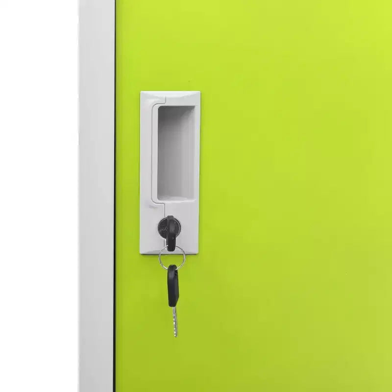 Armadietto con serratura, confezione da 2, in acciaio grigio chiaro e verde