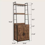 70.8Scaffale da Panettiere con Mobiletto a Cassetti Credenza Alta da Bar Stand da Cucina Industriale