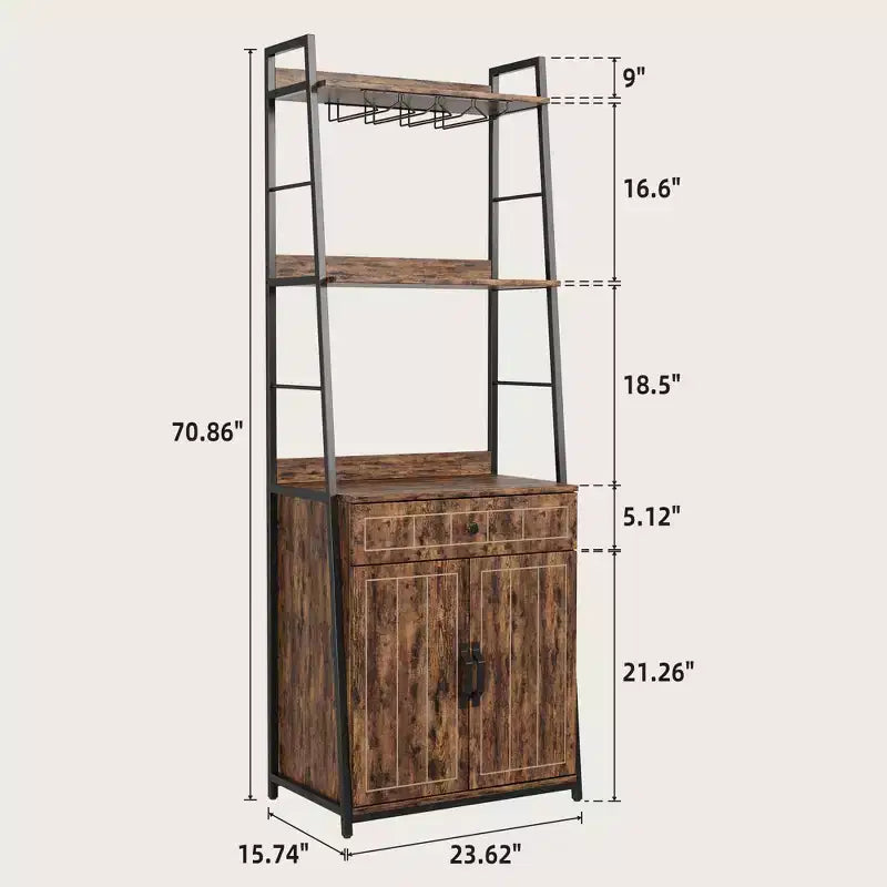 70.8Scaffale da Panettiere con Mobiletto a Cassetti Credenza Alta da Bar Stand da Cucina Industriale