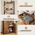 70.8Scaffale da Panettiere con Mobiletto a Cassetti Credenza Alta da Bar Stand da Cucina Industriale