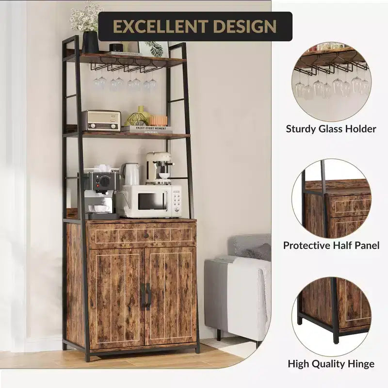 70.8Scaffale da Panettiere con Mobiletto a Cassetti Credenza Alta da Bar Stand da Cucina Industriale