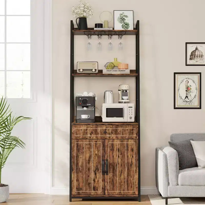 70.8Scaffale da Panettiere con Mobiletto a Cassetti Credenza Alta da Bar Stand da Cucina Industriale