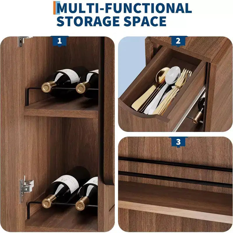 Tavolo da pranzo pieghevole salvaspazio con contenitore - Tavolo da cucina con 6 ruote (4 bloccabili) + cassetto e ripiani, compatto per piccoli spazi
