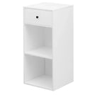 Mobile contenitore bianco dal design semplice con cassetti, credenza, armadio per soggiorno, sala da pranzo, corridoio