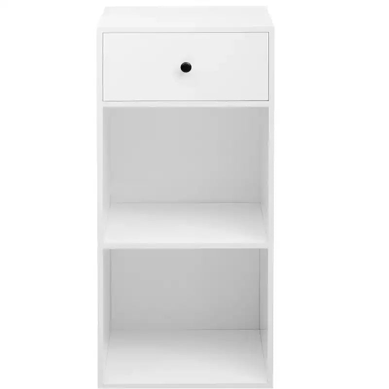 Mobile contenitore bianco dal design semplice con cassetti, credenza, armadio per soggiorno, sala da pranzo, corridoio