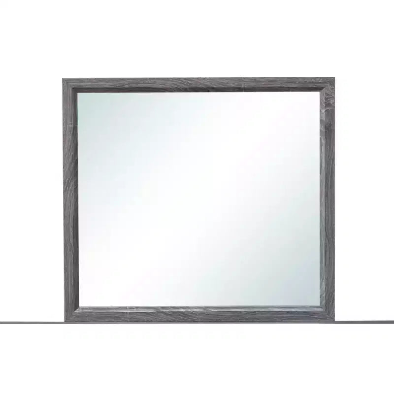 35 Specchio decorativo con cornice in legno grigio scuro