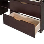 Letto a soppalco basso con scrivania a rotelle e mensole portaoggetti, letto a soppalco singolo in legno con 2 cassetti e lavagna per bambini