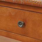 Consolle moderna da 48'' con ripiano in legno massello, 3 cassetti e 2 ripiani, marrone