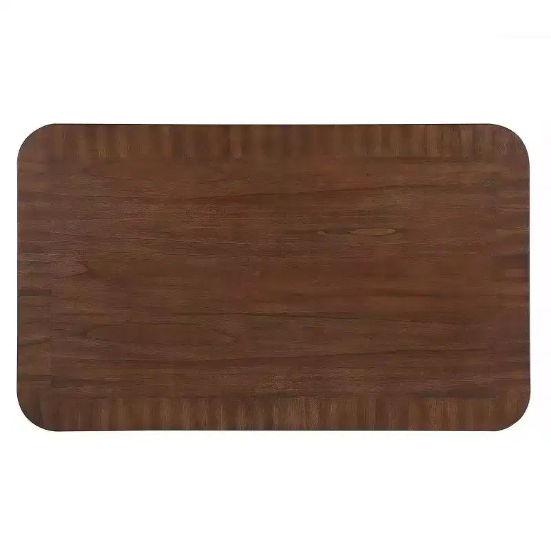 Tavolino da caffè Hostack da 41.5'' in legno con gambe in legno massello e ripiano a giorno per soggiorno, Espresso